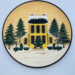 Crazy Mountain Winter House Decorative Plate 10 Inch Christmas Wall Decor
